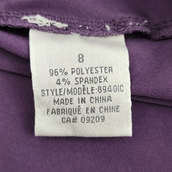 Cleo Petite Formal V Neck Sleeveless Dress Purple Ruched Waist Drapy Size 8 - Picture 10 of 13